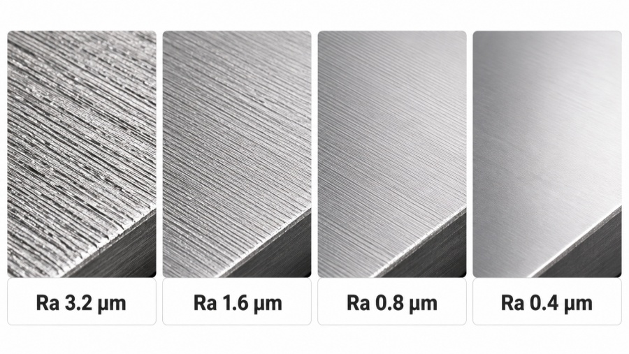 Comparison of CNC surface roughness Ra values