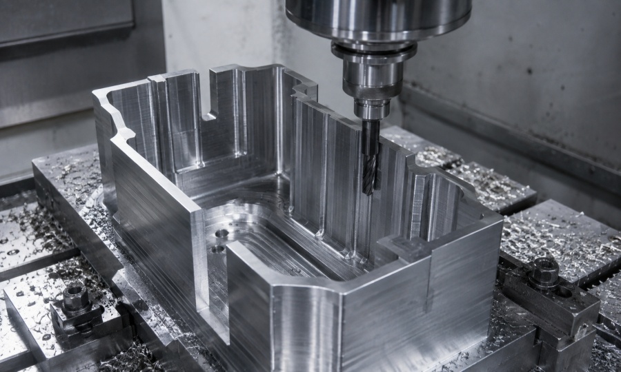 Deep pocket CNC machining with tall thin walls