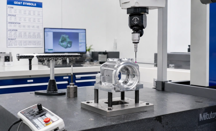 Dimensional inspection of a CNC machined component
