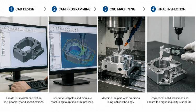 CAD CAM programming and CNC machining process