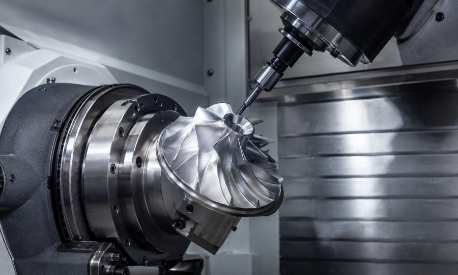 Complex multi-face part produced by 5-axis CNC machining