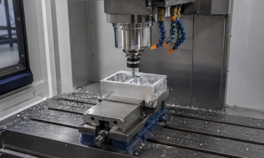 3-axis CNC milling machining an aluminum precision part