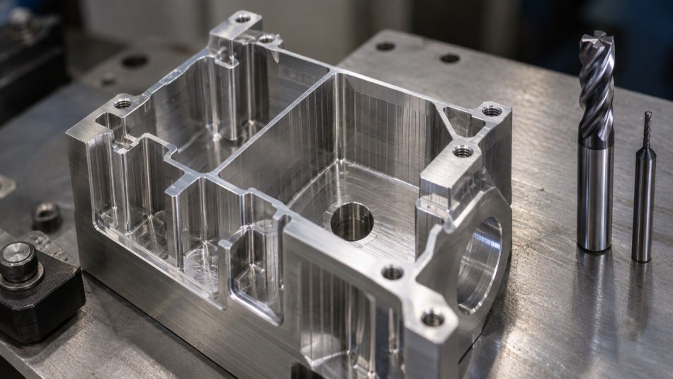 CNC machining difficult features including deep pockets thin walls and small internal radii