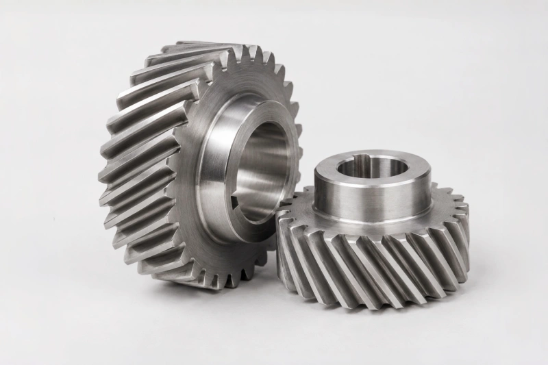 Custom helical gears for precision transmission systems