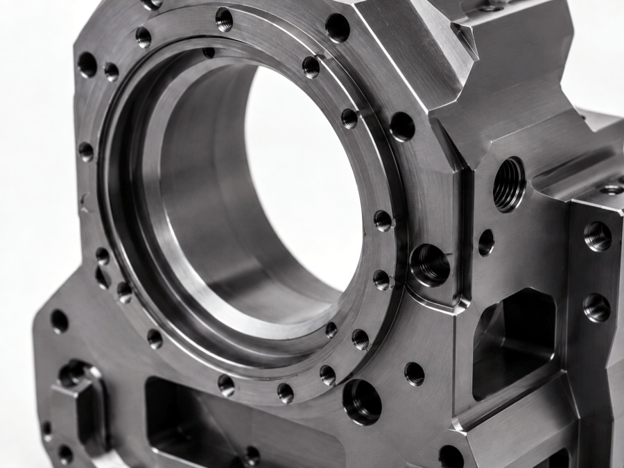 Precision bearing bore detail on robot reducer housing