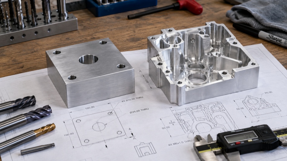 CNC machining cost comparison between simple and complex parts
