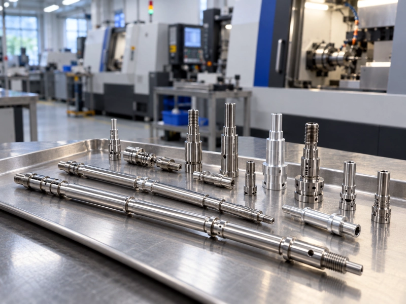 Swiss machined precision shafts produced by CNCTAL