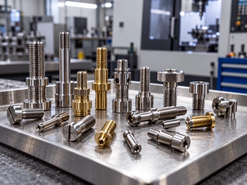Swiss machined custom screws and fasteners produced by CNCTAL