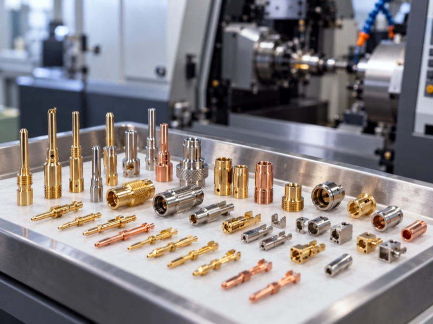 Swiss machined connectors and contact parts produced by CNCTAL