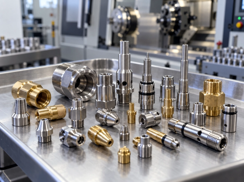 Swiss machined fittings and fluid control components produced by CNCTAL