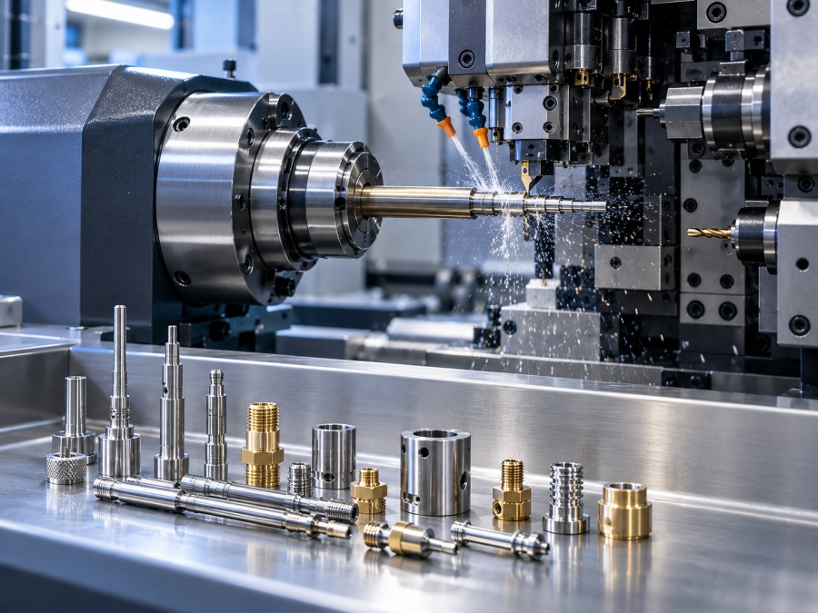 Swiss CNC machining of small precision turned parts at CNCTAL